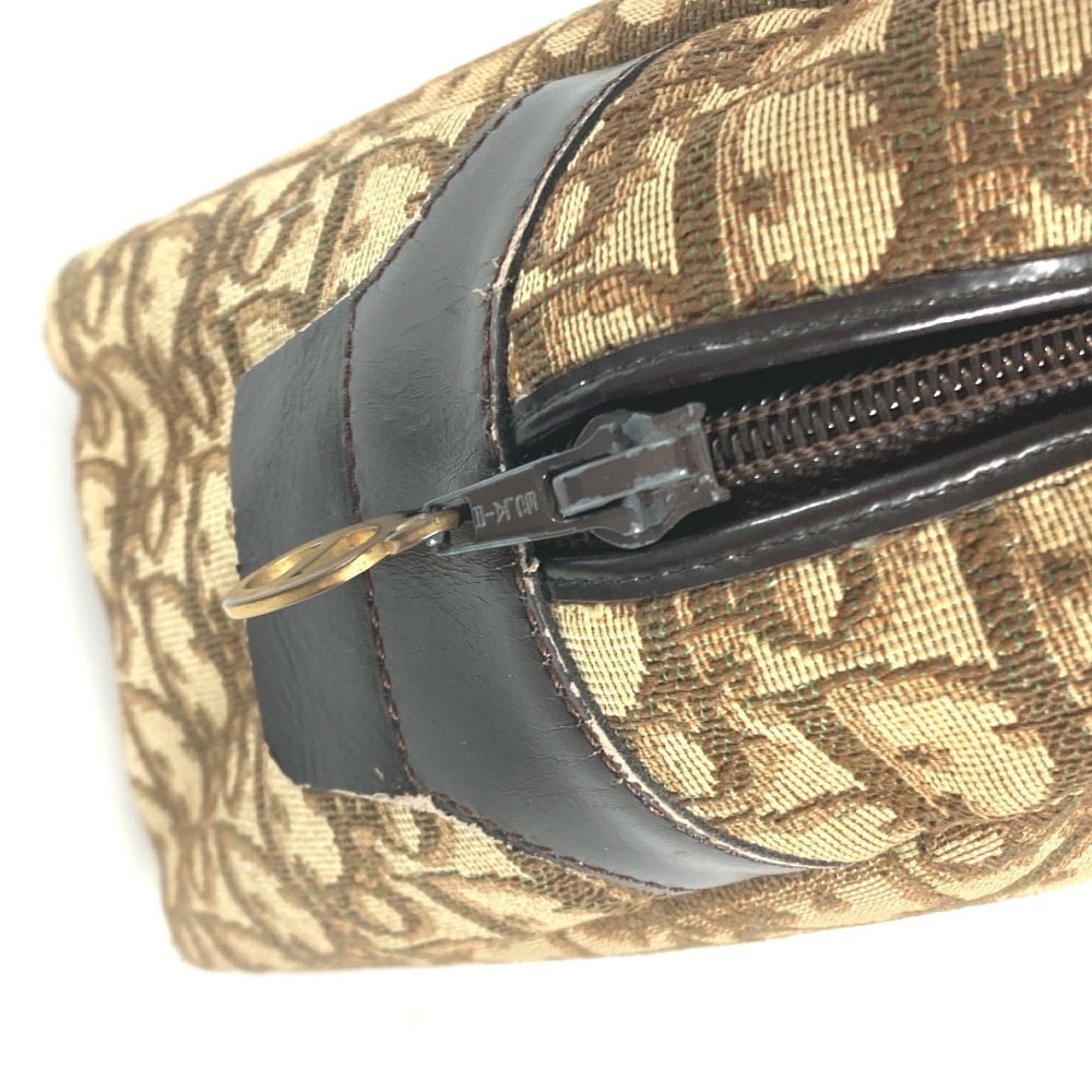 Dior Logo Trotter Boston Bag Beige Tan Leather Canvas - Picture 9 of 9